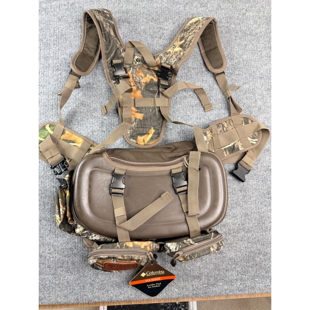 Columbia Elk Ridge Lumbar Pack Camo Hunting Waist Bag Shoulder Harness Vintage